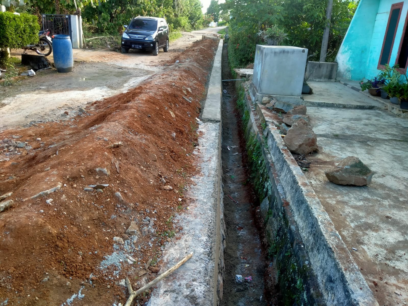 Pekon Banyumas Bangun Drainase dengan Dana Desa Tahap Satu 2025