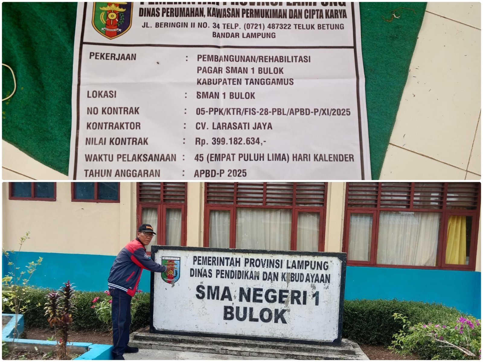 Rehabilitasi Pagar SMAN 1 Bulok Tanggamus Dimulai, Didukung APBD-P 2025