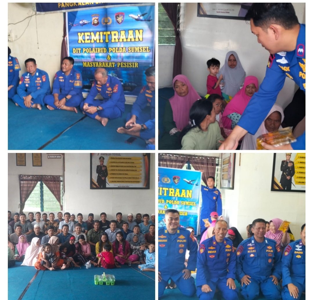Bentuk Kemitraan, Dit Polairud Polda Sumsel Berikan BinluhTerhadap Masyarakat Pesisir Perairan Desa Bunga Karang 