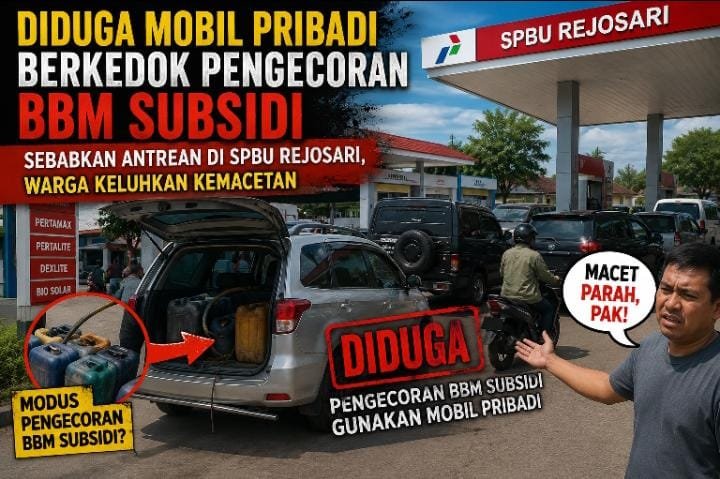 Warga Keluhkan Antrean SPBU Rejosari, Diduga Ada Penyalahgunaan BBM Subsidi